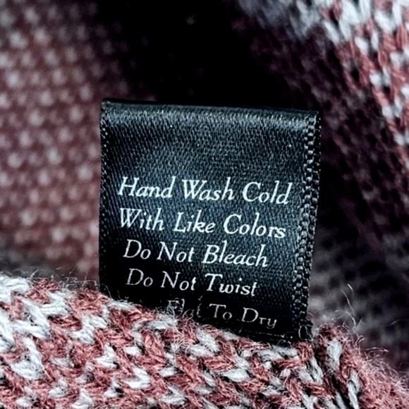 YeMak Sweater Wmns Tribal Boho Cardigan Slouchy Coat Long Sleeve Burgundy SzS/M - Picture 10 of 12